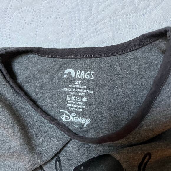 Rags Disney Mickey Mouse Raglan Tee Size 2T - Picture 4 of 4